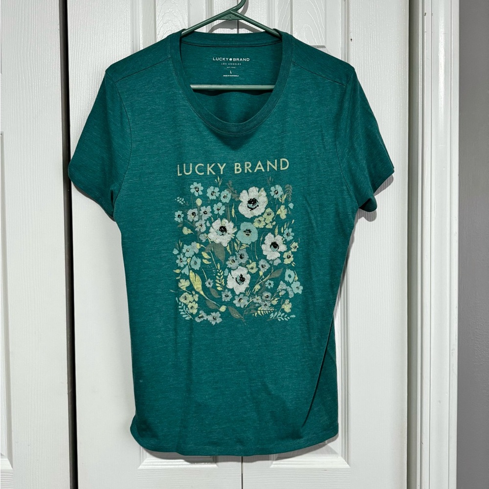Lucky Brand Teal Crew Neck Tee